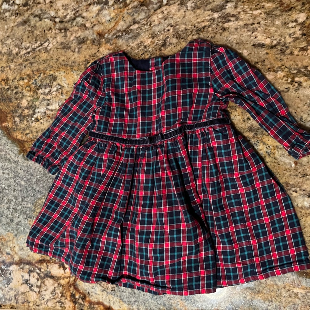 Holiday plaid baby dress